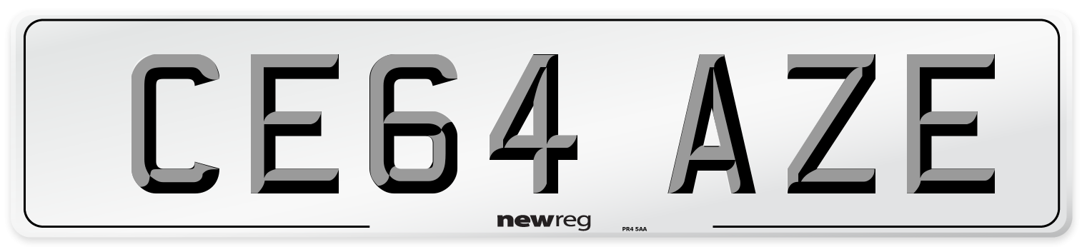CE64 AZE Number Plate from New Reg